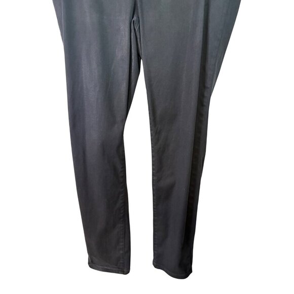 Chicos Women's Shiny Black Stretch Jegging Pants W Front & Back Pockets Size 14 - Picture 6 of 13